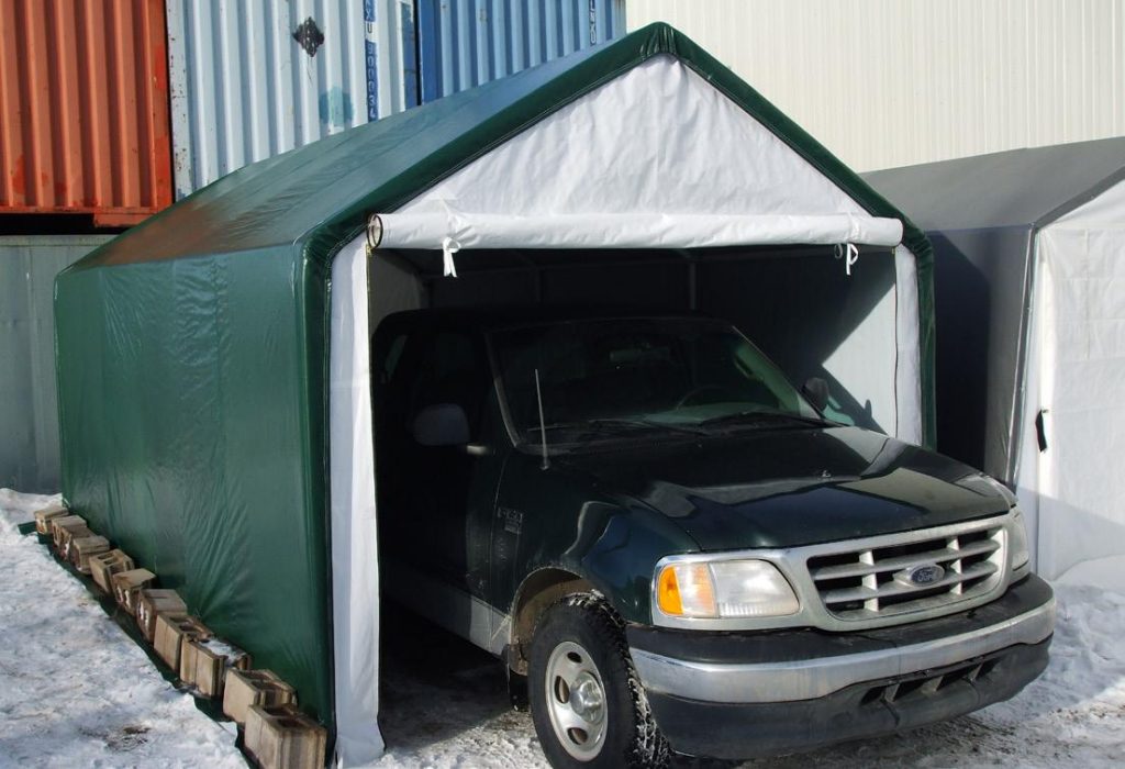 Econo Car Garage 10' x 10" x 20' Airdrie Canvas Tent & Awning